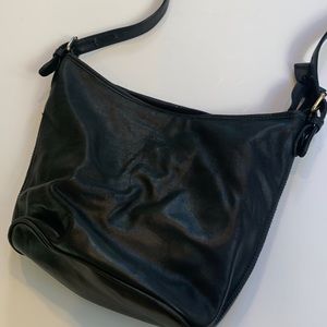 Medallion butter soft black leather shoulder bag excellent condition
